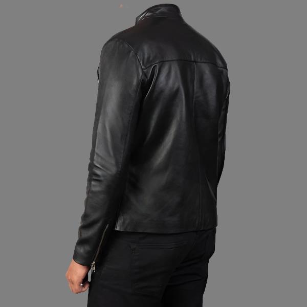 Adornica Black Leather Biker Jacket - Elegant and Timeless