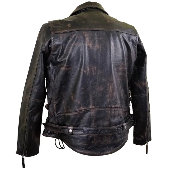 Arnold Schwarzenegger Terminator 2 Distressed Biker Leather Jacket 