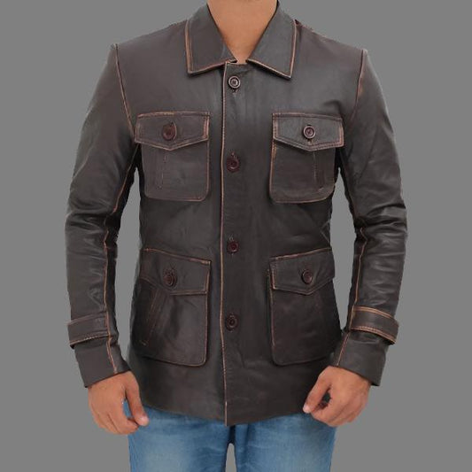 Premium Avanzar Atlanta Distressed Brown Leather Jacket