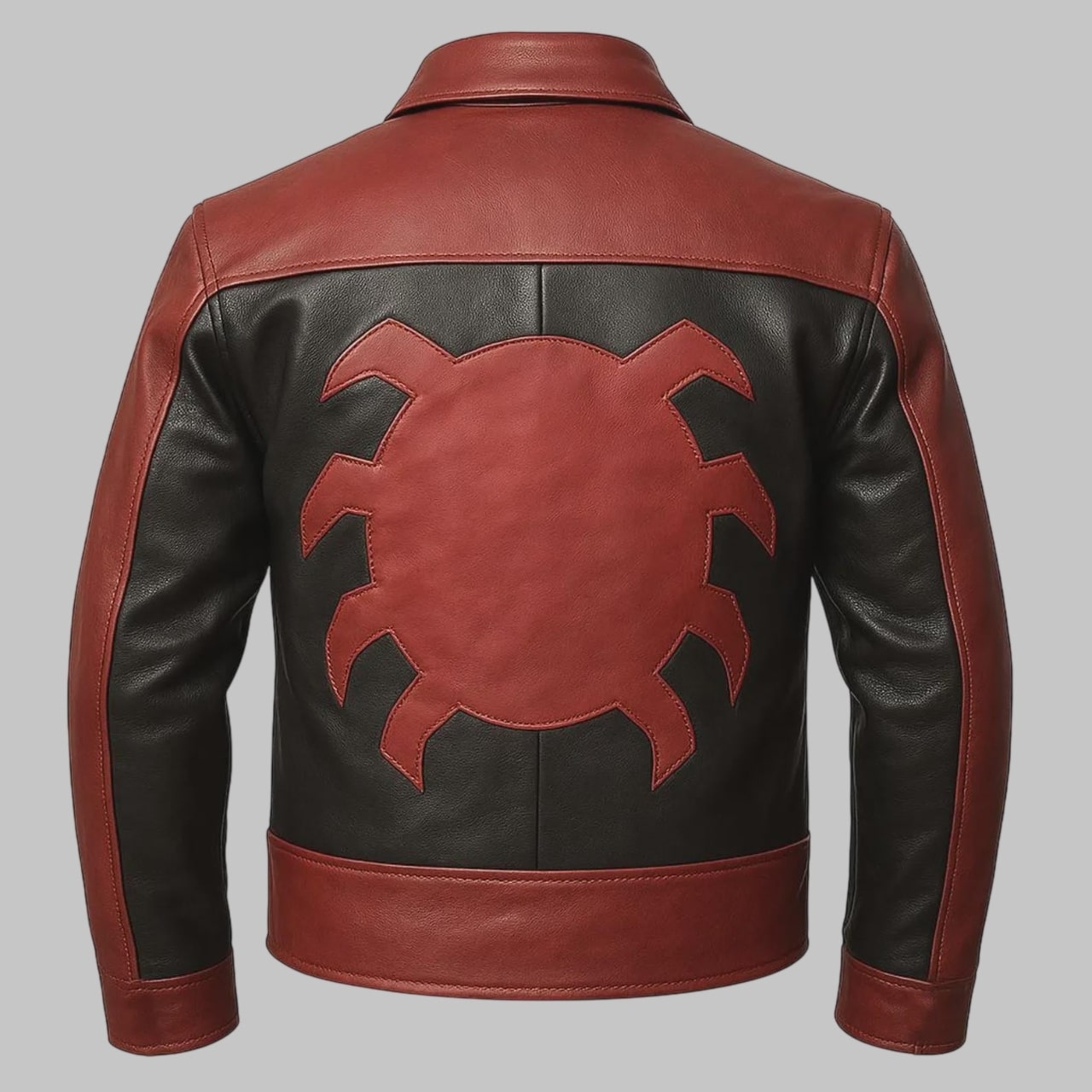 Avanzar Spider Style Dark Red and Black Leather Jacket