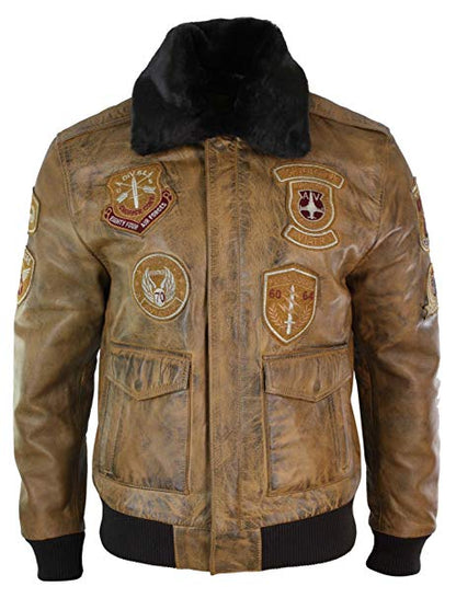 Aviator Men's Fur Bomber Jacket