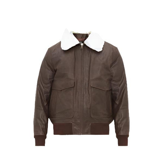 Aviator Leather Bomber Jacket - Versatile & Stylish