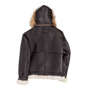 Men's B-3 Hooded Sheepskin Bomber Style Jacket