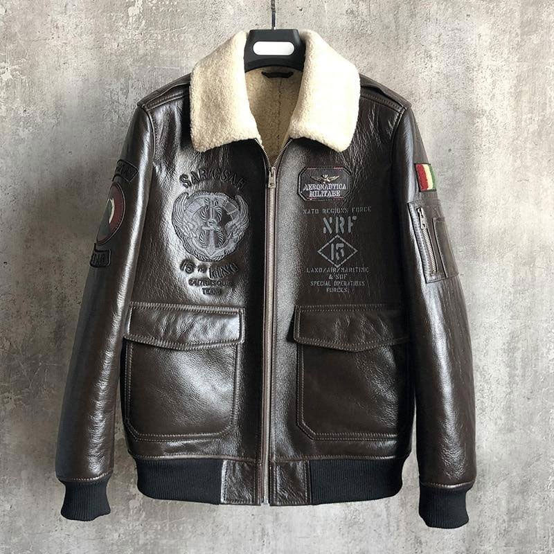 B3 Bomber Winter Warm Sheepskin Soft Shearling Jacket