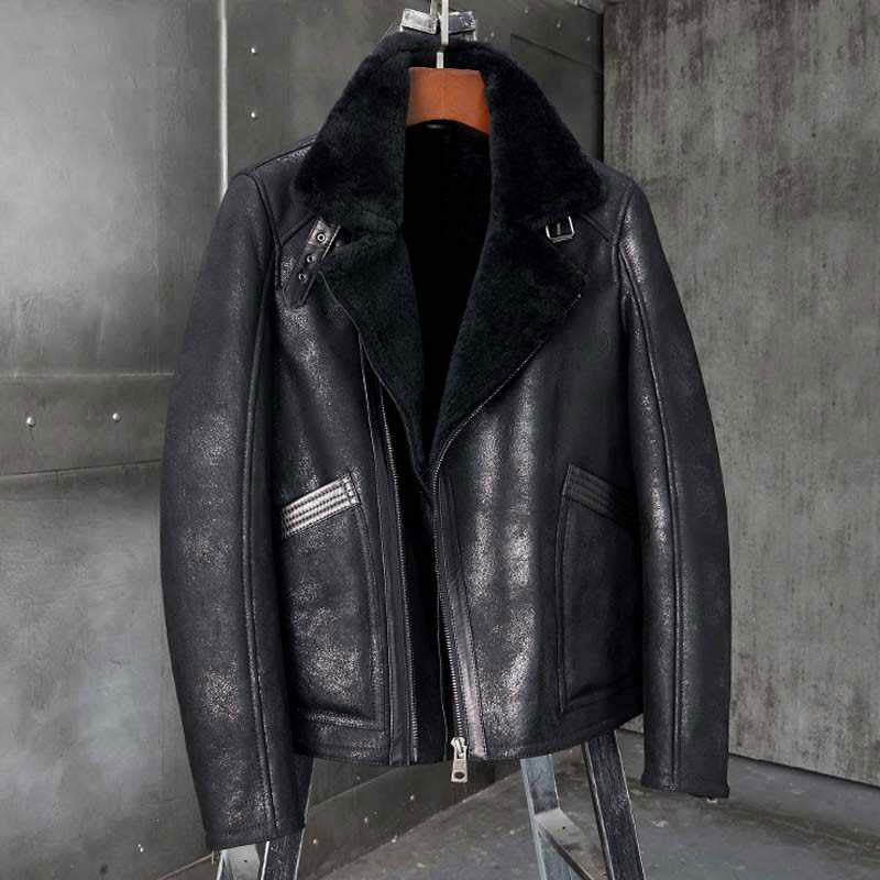 B3 Bomber Jacket Shearling Motorcycle Jacket