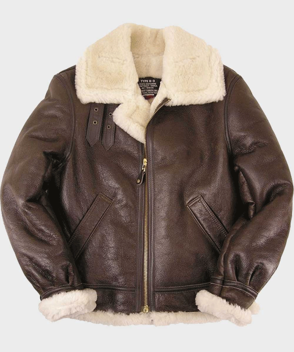 Men's Brown B3 Sheepskin Leather Jacket