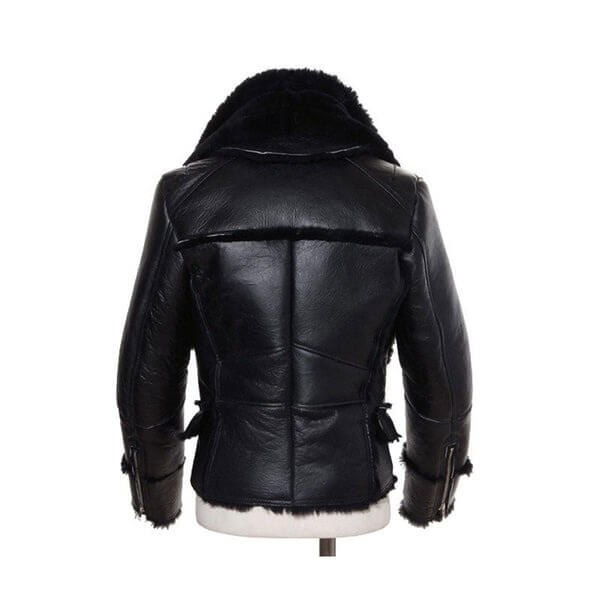 Men’s B3 Bomber Jacket - Winter Wool Lamb Fur Aviator by Avanzar