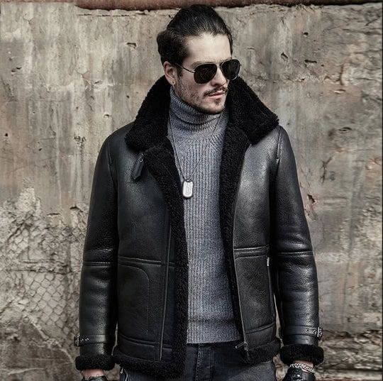 B3 RAF Aviator Sheepskin Shearling Leather Jacket