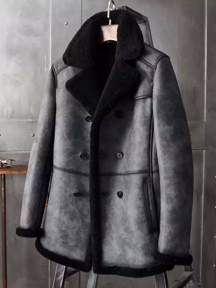 B3 Shearling Long Coat Overcoat B3 Hunting Jacket