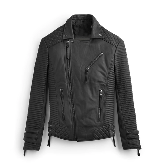 Avanzar Leather Men’s Black Leather Motorcycle Jacket