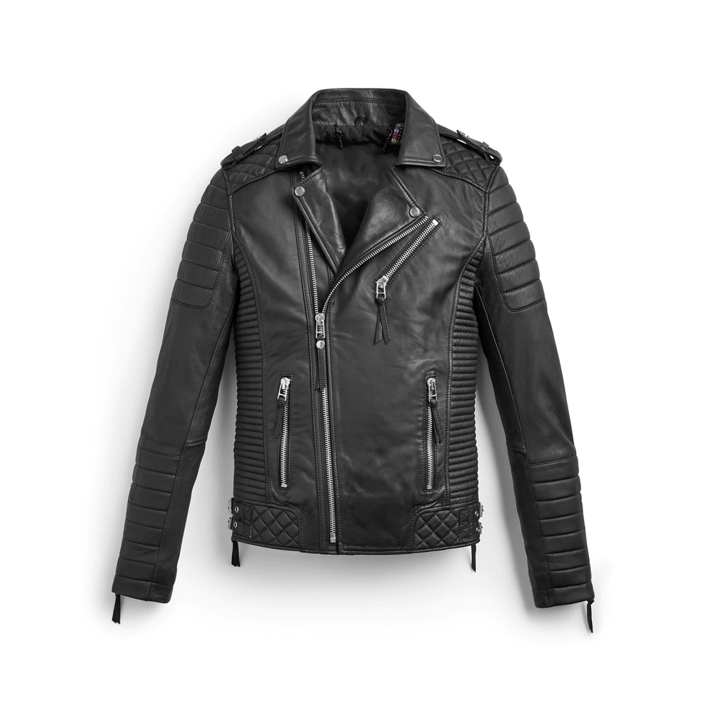 Avanzar Leather Black Biker Motorbike Jacket for Men