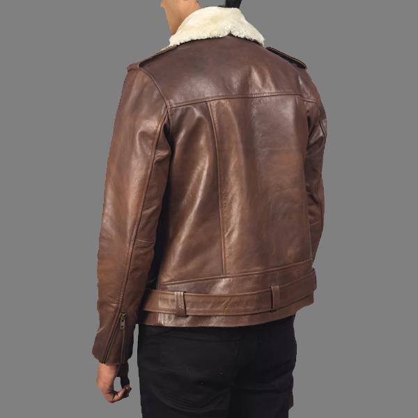 Furton Brown Leather Biker Jacket