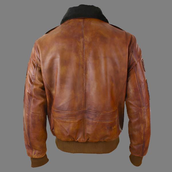 Men's Aviator Flying Pilot Bomber Leather Jacket with Removable Collar