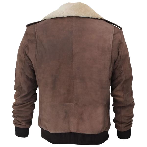 Pierson G1 Bomber Men's Leather Brown Shearling Collar Jacket