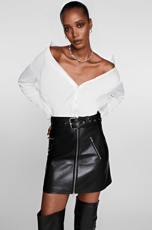 Stylish Women s Leather Skirts Shop Now