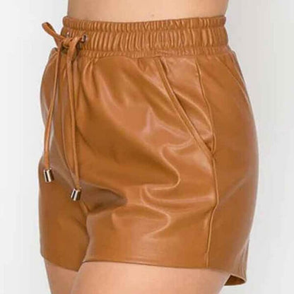 Best Leather Shorts for Women in Camel by Avanzar Leather