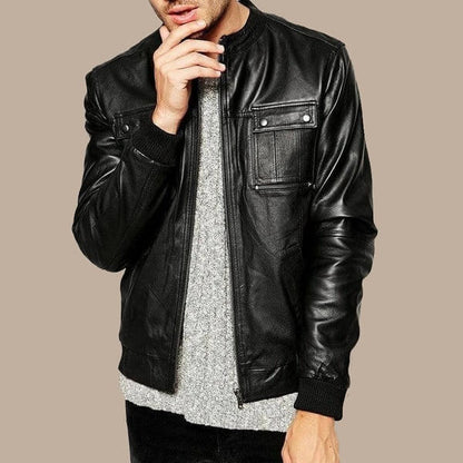 Best Real Black Leather Bomber Jacket for Men by Avanzar Leather