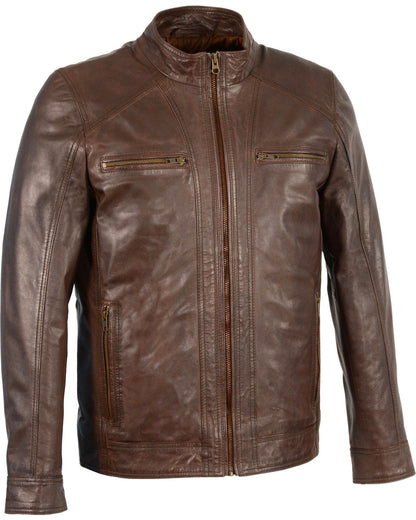 Men’s Sheepskin Moto Leather Jacket