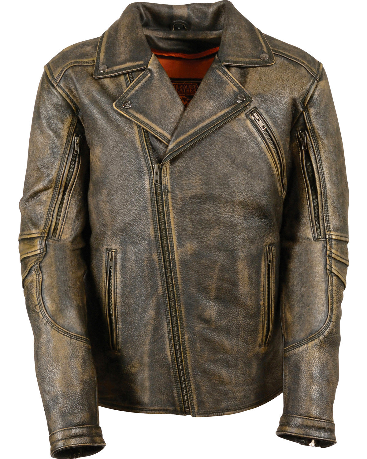 Men’s Triple Stitch Extra Long Biker Leather Jacket