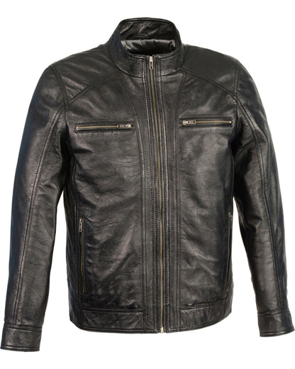 Men’s Sheepskin Moto Leather Riding Jacket