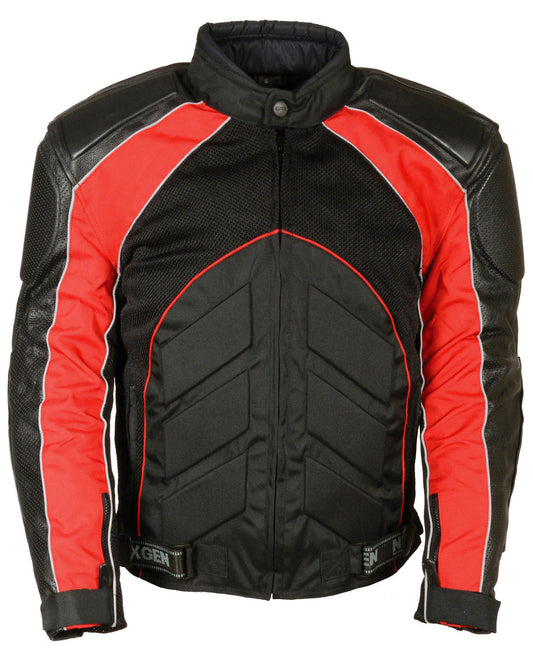 Men’s Combo Leather & Textile Mesh Racer Jacket