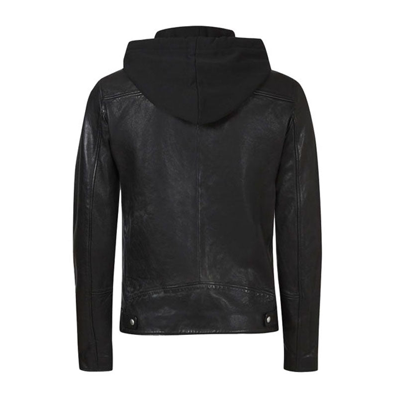 Black Leather Biker Jacket for Men - Sleek & Durable