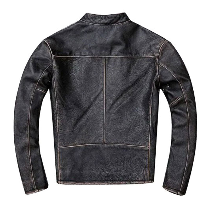 Men’s Vintage Black Leather Motorcycle Jacket