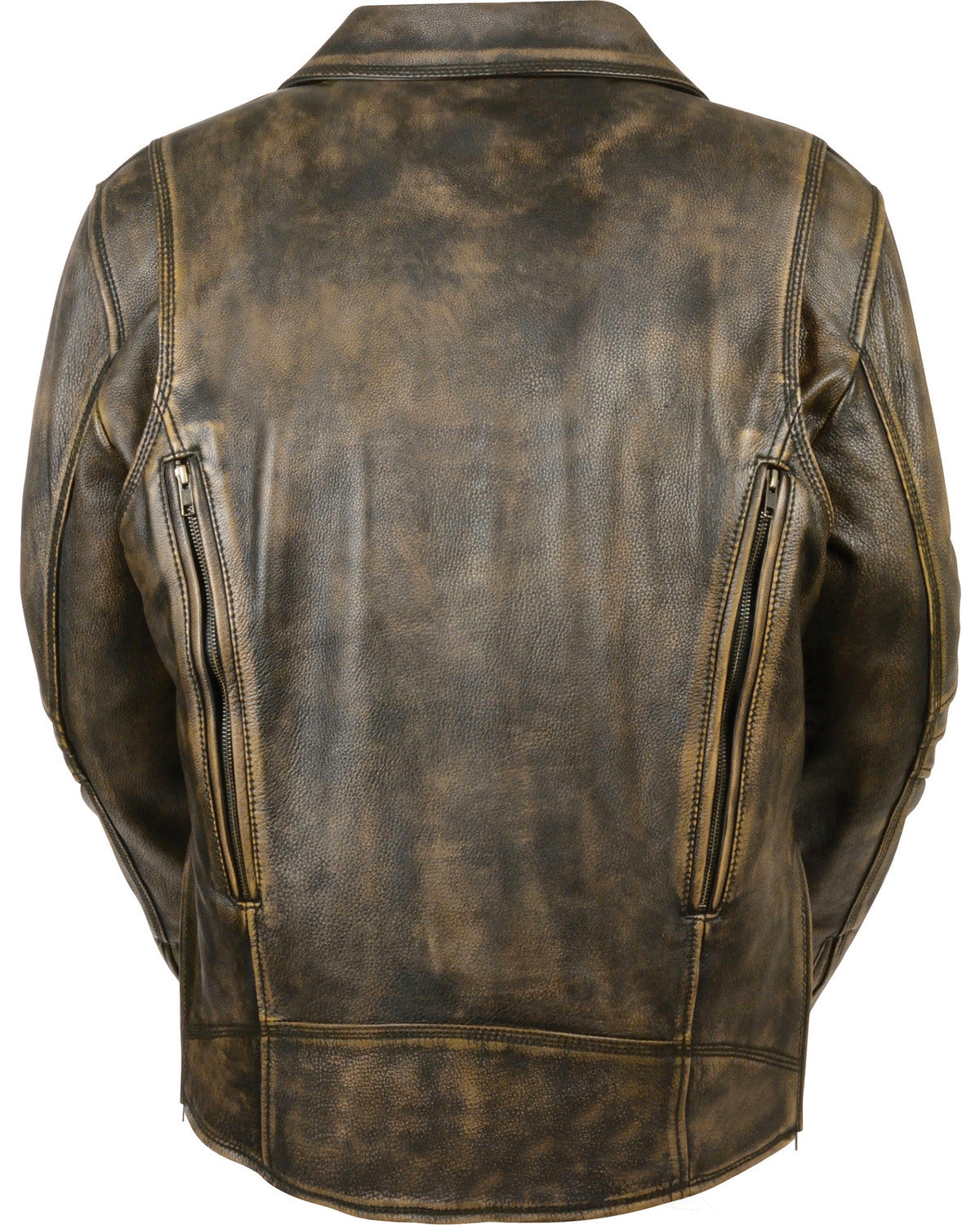 Men’s Triple Stitch Extra Long Biker Leather Jacket