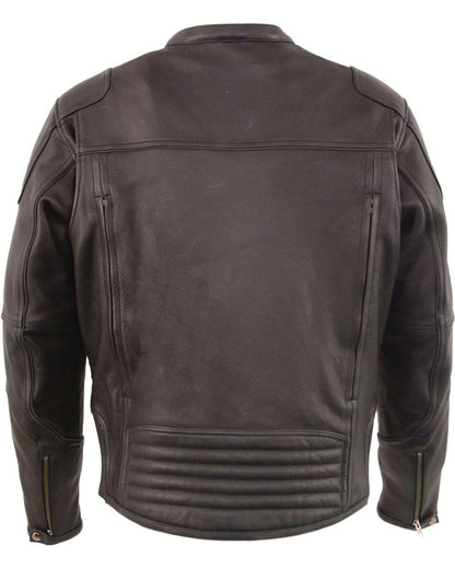 Men’s Black Cool Tec Leather Biker Jacket