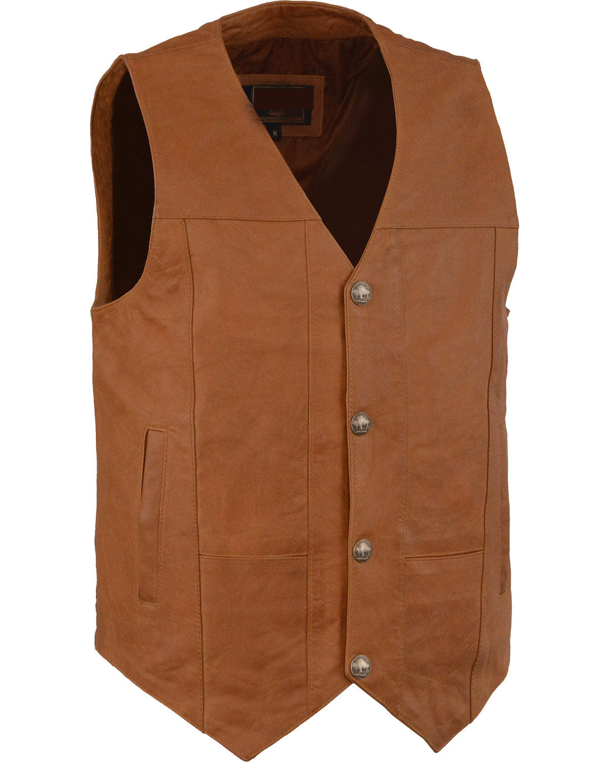 Western Plain Side Leather Vest