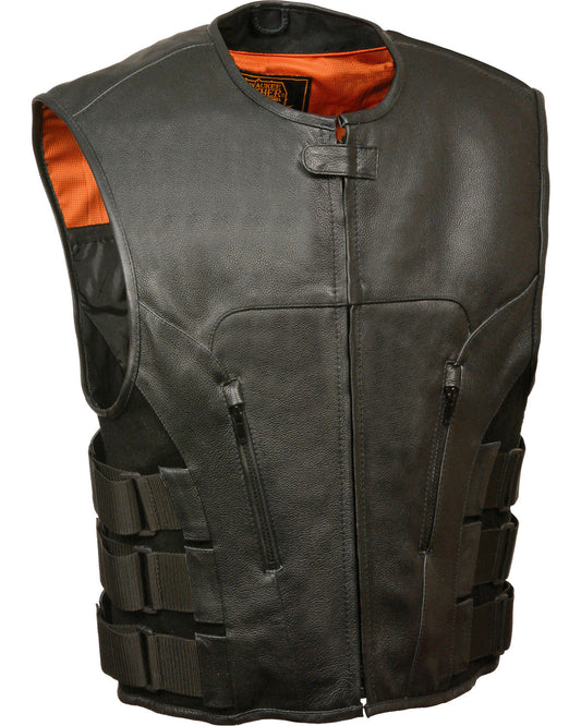 Style Zipper Front Leather Vest