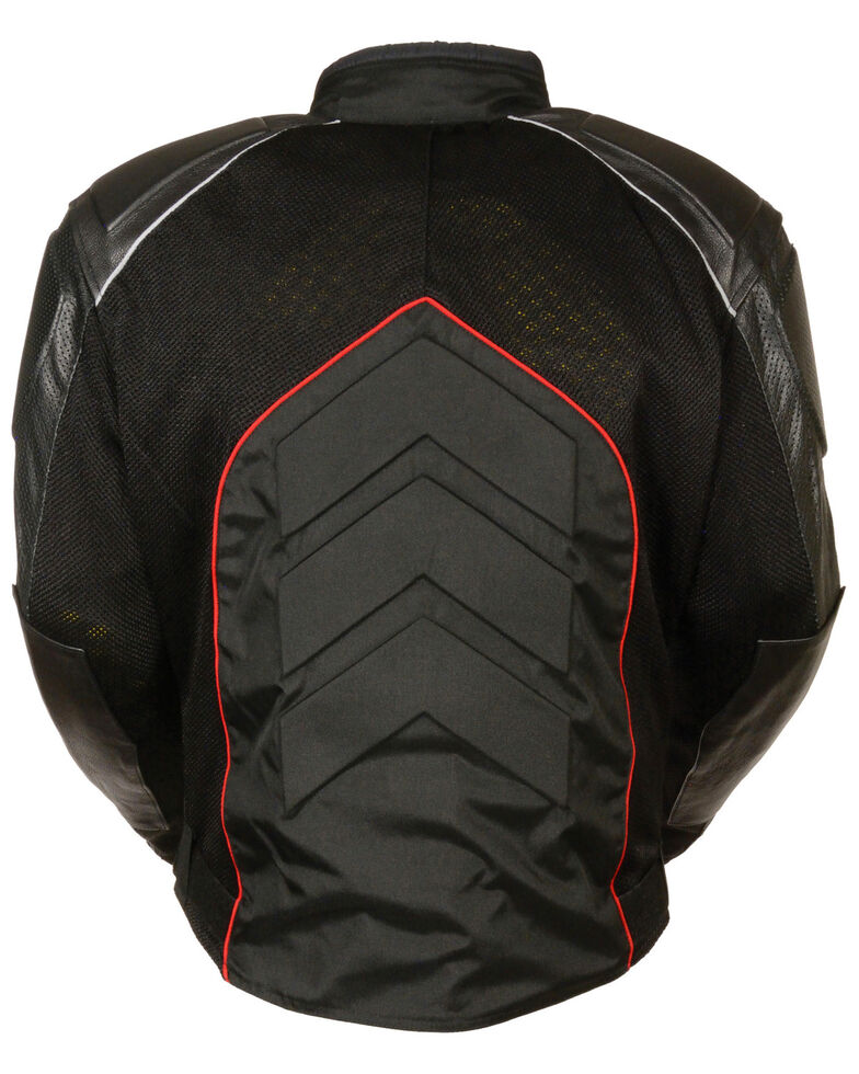 Men’s Combo Leather & Textile Mesh Racer Jacket