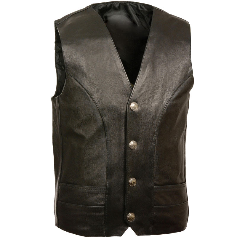 Buffalo Nickel Snap Classic Leather Vest