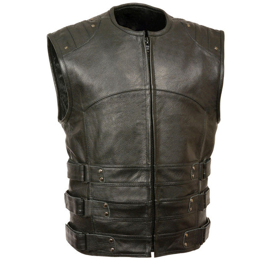 Updated SWAT Style Biker Leather Vest