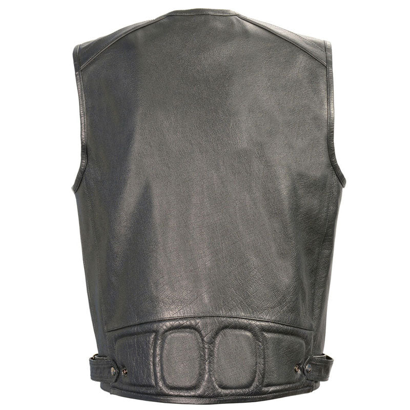 Zipper Front Super Utility Multi Pocket Leather Vest