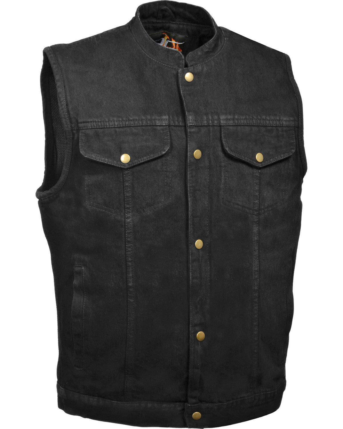 Men's Snap Front Denim Club Style Vest with Gun Pocket