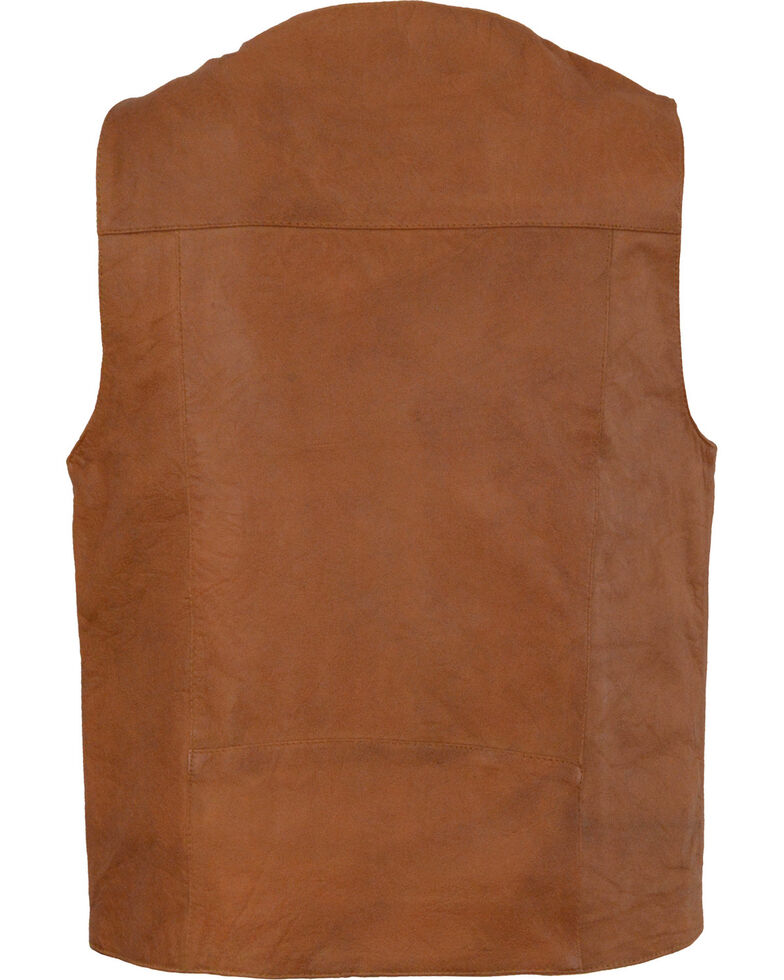 Western Plain Side Leather Vest