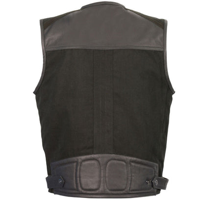 Leather & Canvas Zipper Front Super Utility Multi Pocket Vest