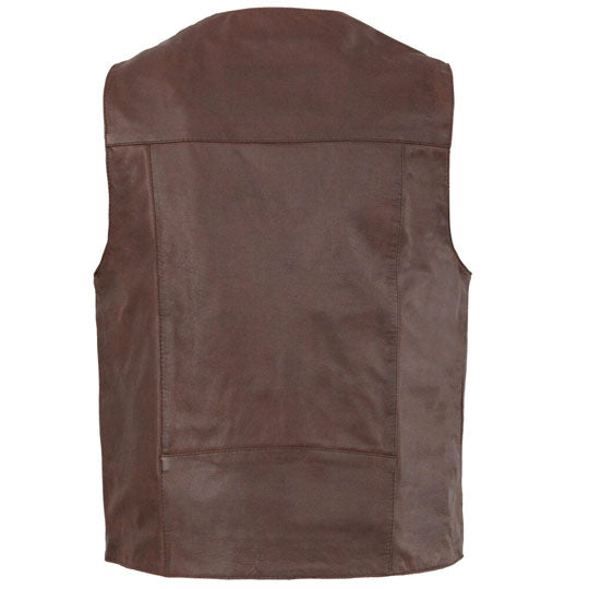 Men's Western Plain Suede Leather Side Vest