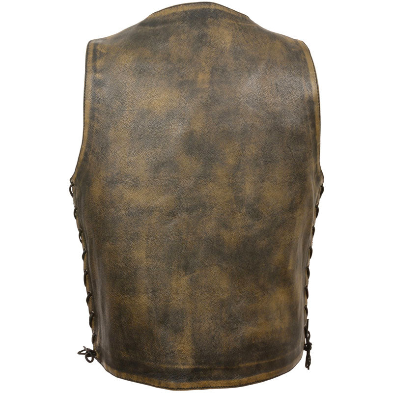 Brown Distressed Leather Vest