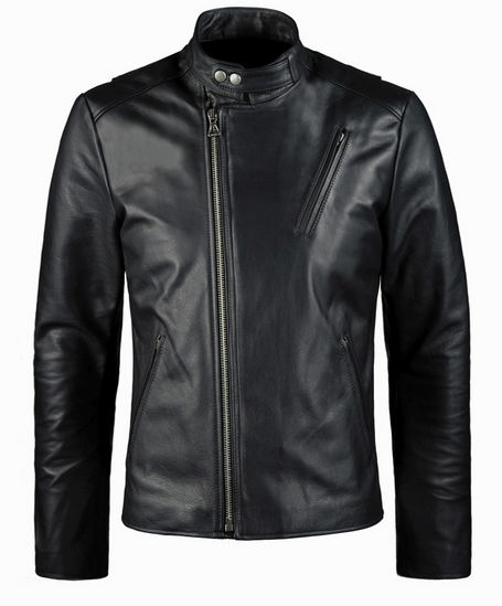 Tony Stark Black Biker Riding Leather Jacket