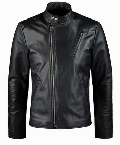 Tony Stark Black Biker Riding Leather Jacket