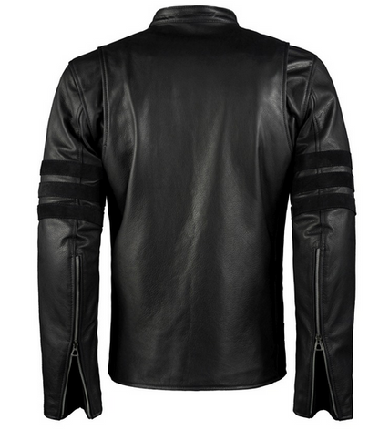 Men’s Black Biker Leather Moto Jacket