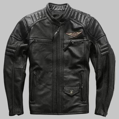 Harley Davidson Passion Velocity Black Cowhide Leather Biker Jacket for Men