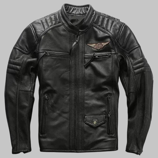 Harley Davidson Passion Velocity Black Cowhide Leather Biker Jacket for Men