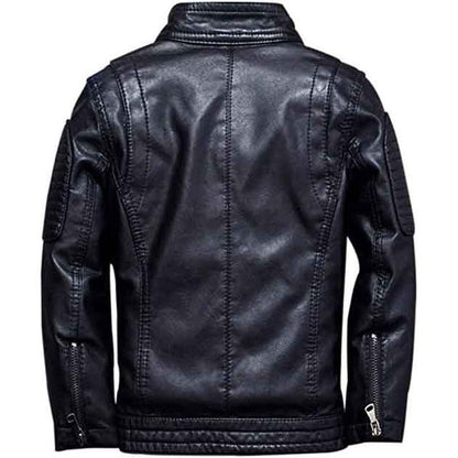 Men’s Black Studded Shoulder Leather Biker Jacket – Avanzar Leather