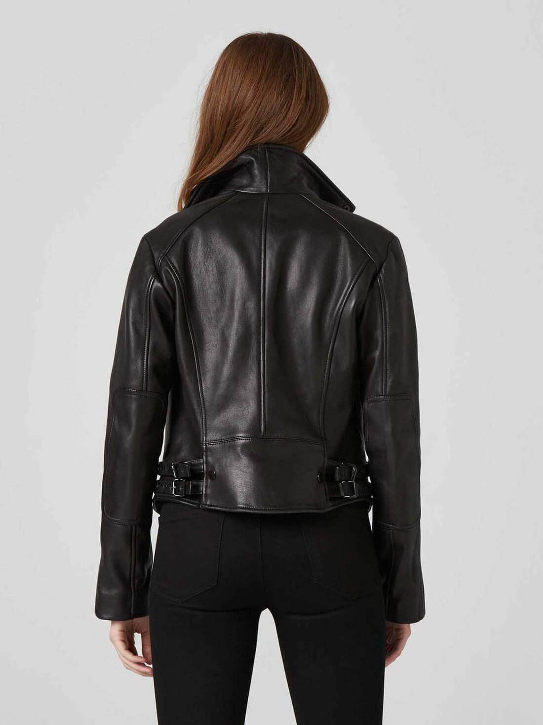 Black Leather Biker Jacket Female