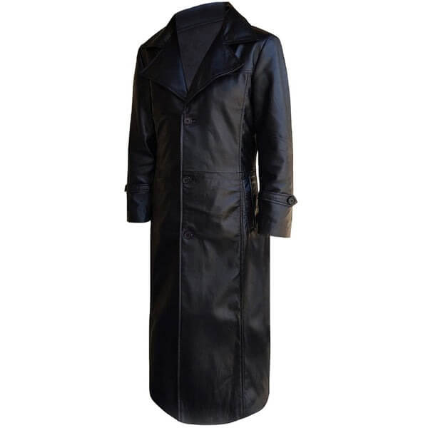 Black Leather Trench Coat Mens