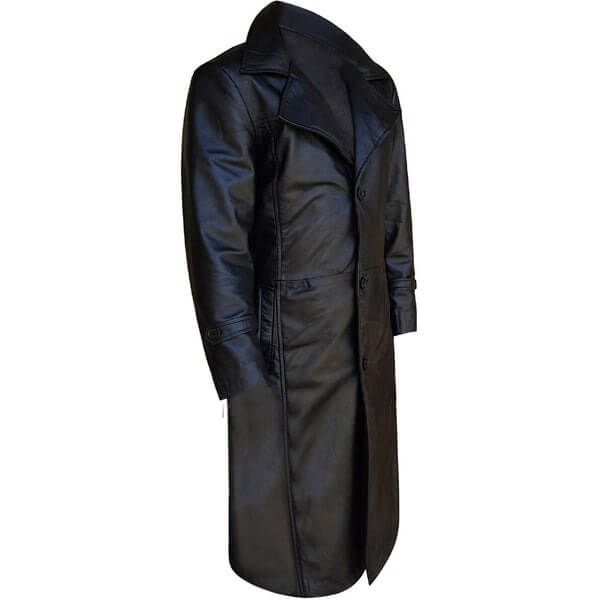 Black Leather Trench Coat Mens