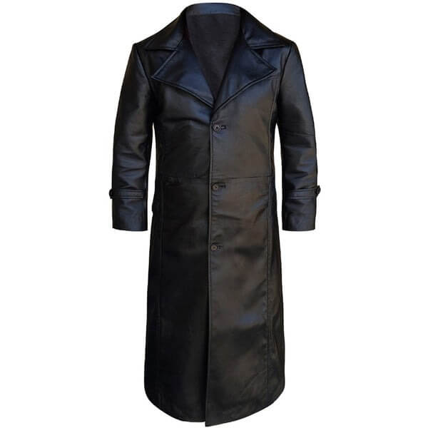 Black Leather Trench Coat Mens